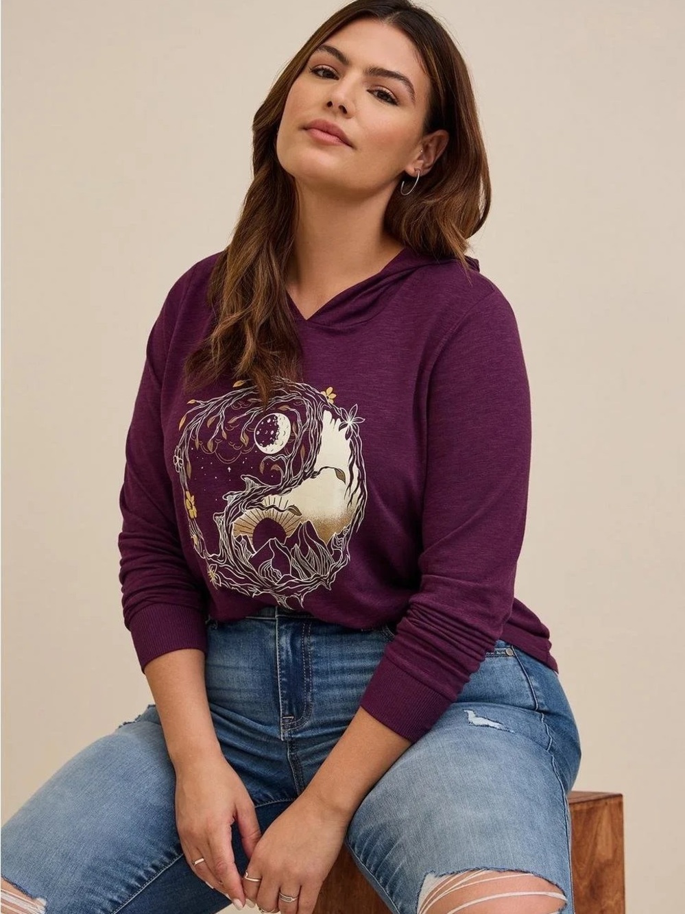 Torrid Hooded Long Sleeve Top